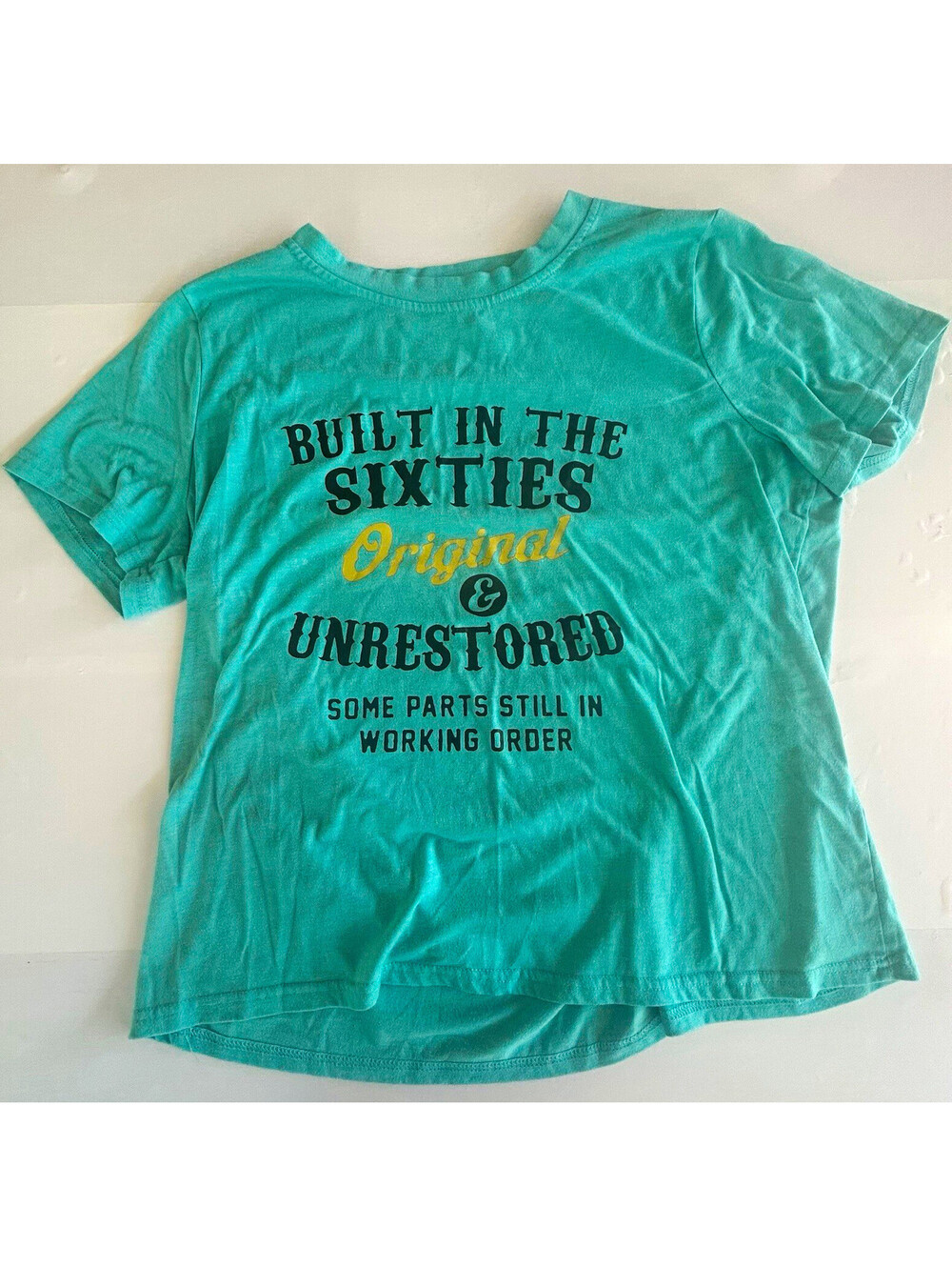 Women’s Blue Built in the Sixties Graphic Print Crew Neck Short Sleeve Knit